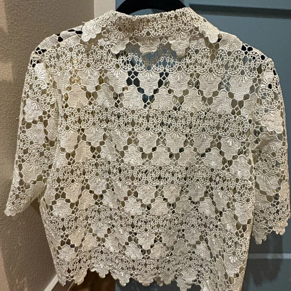 Frame Denim Lace Button Up Shirt - Light Green - Picture 5 of 5